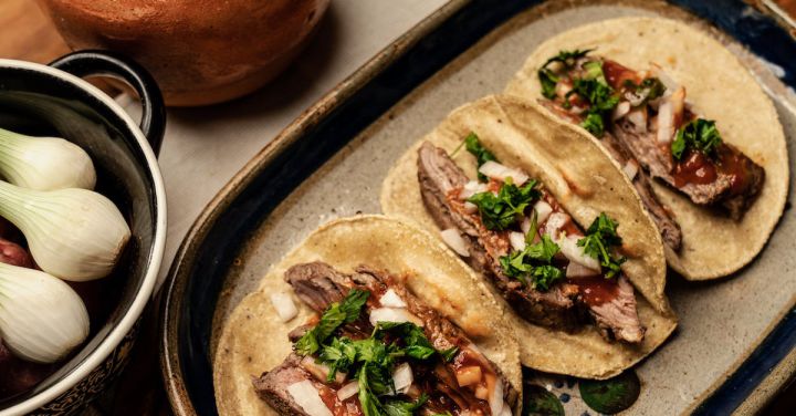Foodie Favorites - Sliced Beef Steak and Green Vegetable on top of Tortilla